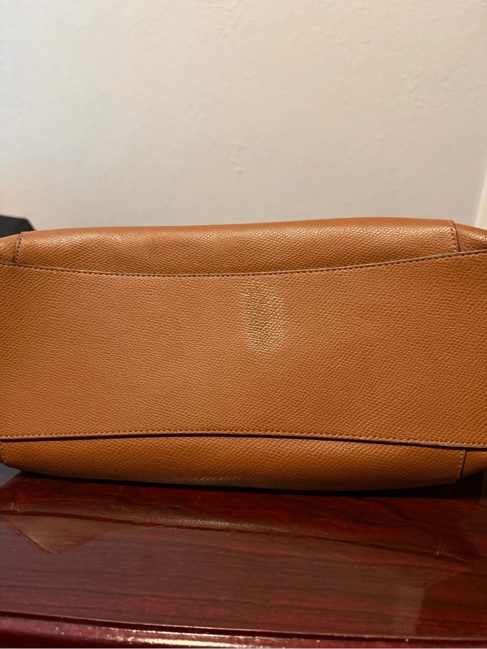 Coach Tan Pebbled Leather Tote with Gold Hardware - Picture 5 of 8
